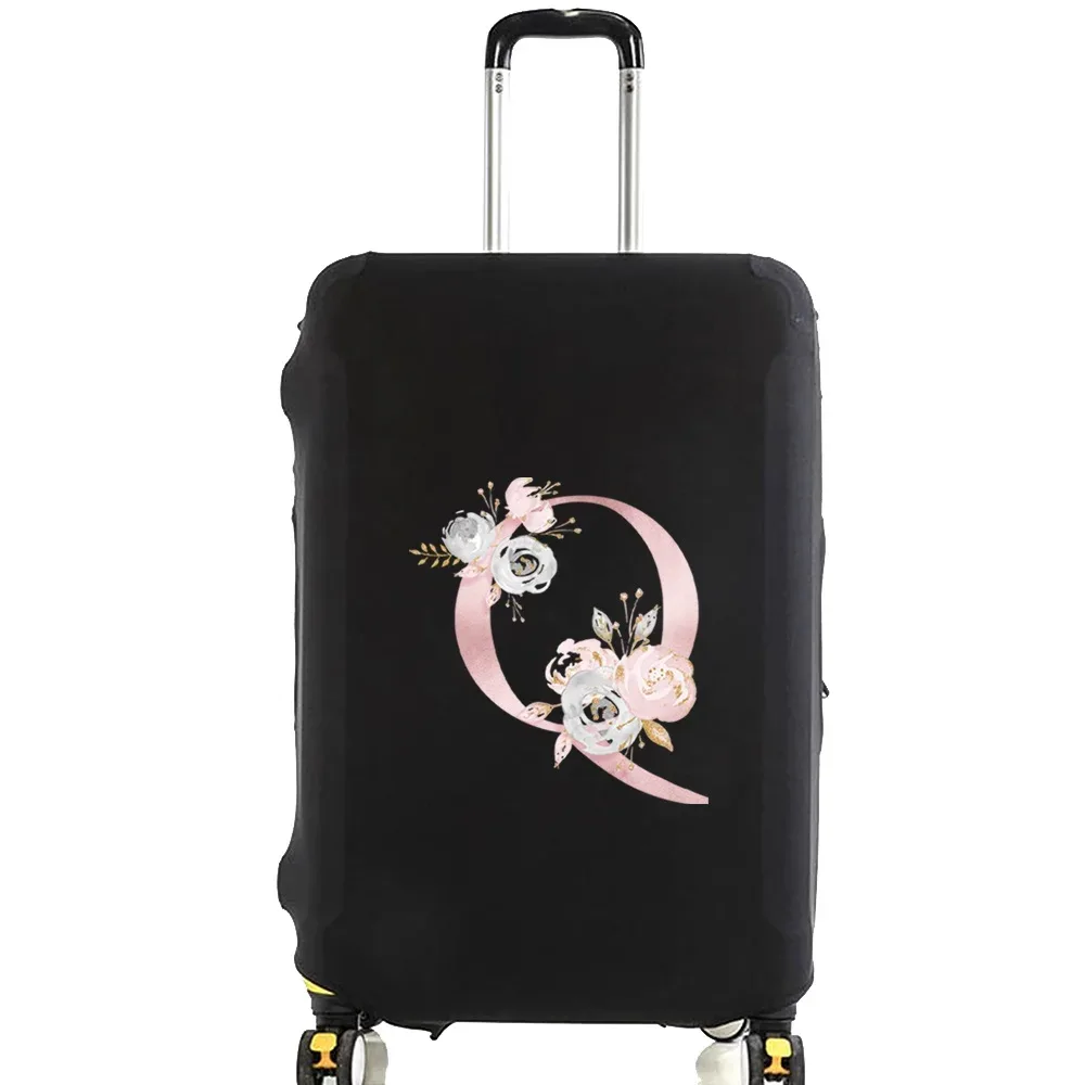 valise à bagages valise housse de protection rose fleur lettre nom motif voyage élastique bagages housse anti-poussière appliquer 18-28 valise