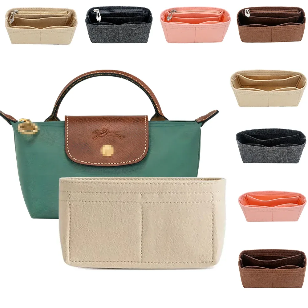 Organisateur de sac pour petit sac fourre-tout, insert de rangement et de finition pour sacs à main, compatible avec les mini-sacs