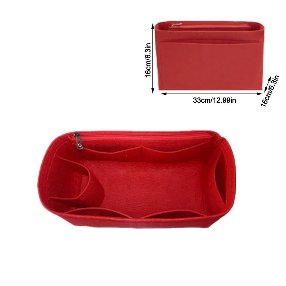 sac d'insertion en feutre multi-poches avec fermeture éclair, organisateur de sac à main grande capacité, sac intérieur pour lv speedy25/30/35/gentlewoman