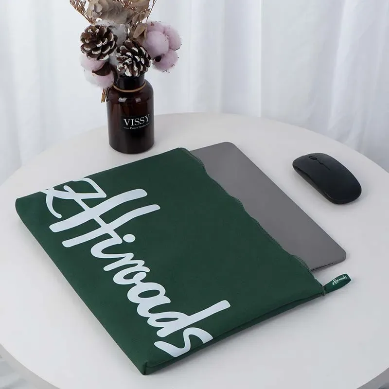 sac pour ordinateur portable en coton écologique, taille universelle, mallette de bureau durable pour les voyages d'affaires, hommes et femmes, étui pour ordinateur en coton