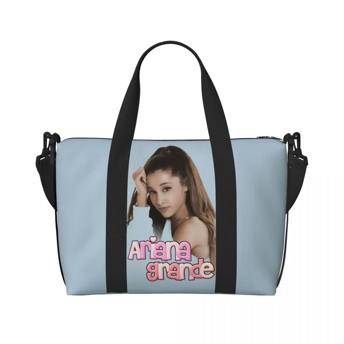 sac fourre-tout personnalisé ariana grande pop music pour femmes, sacs de voyage de grande capacité pour chanteur américain, plage, gymnastique