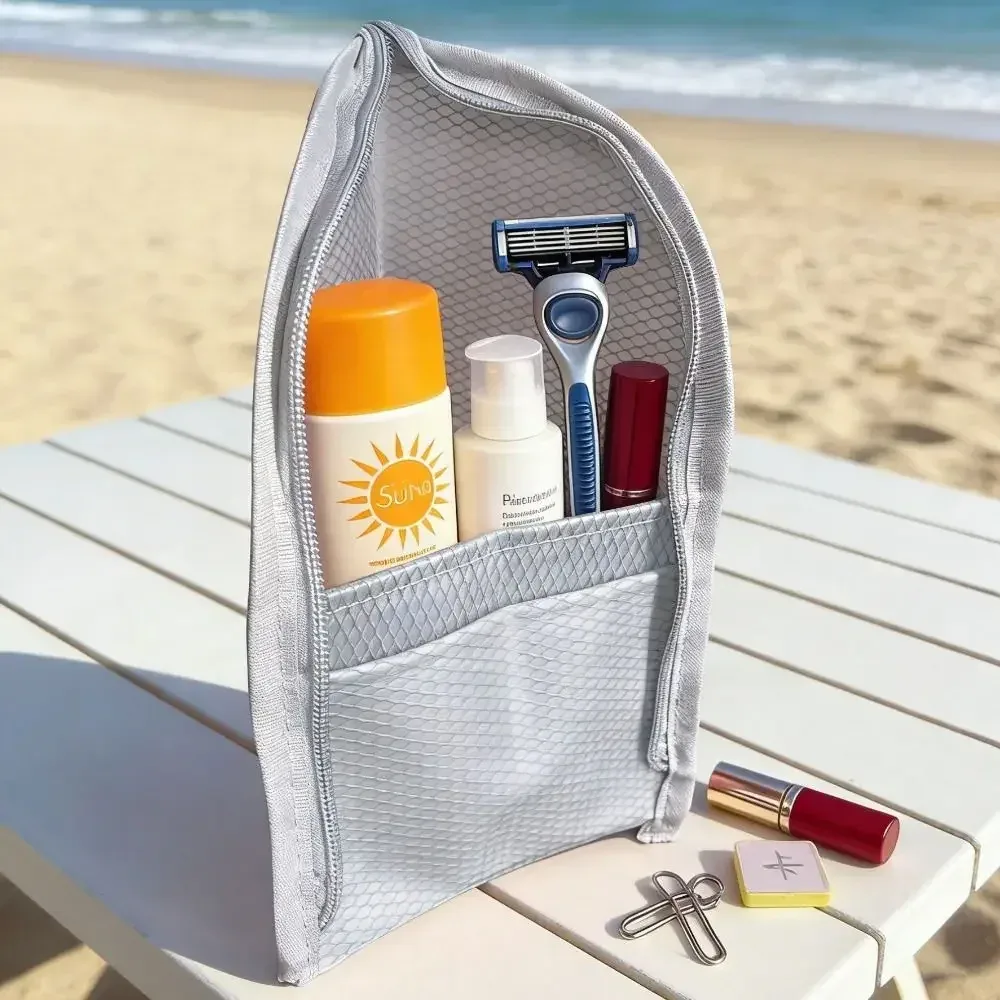 trousse de toilette verticale, trousse de toilette de voyage portable pliable à suspendre, sac de rangement pour cosmétiques imperméable de grande capacité