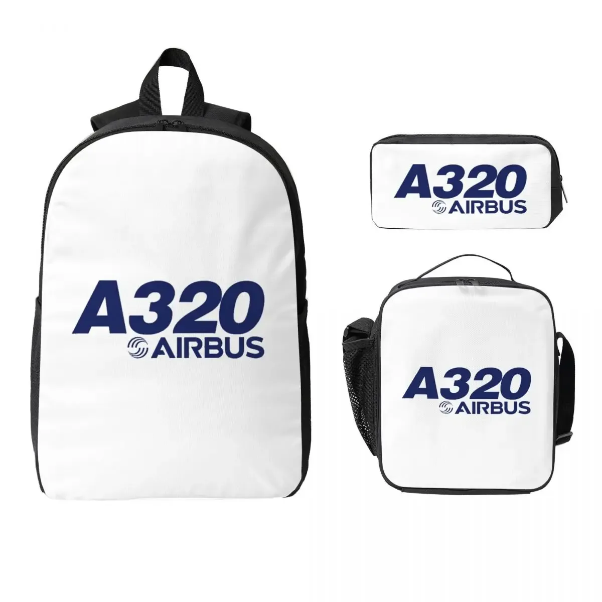 sac à dos blanc avec logo airbus pour étudiants, garçons et filles, sac d'école, sacs à bandoulière pour ordinateur, sac à déjeuner isotherme 3ps, trousse à crayons