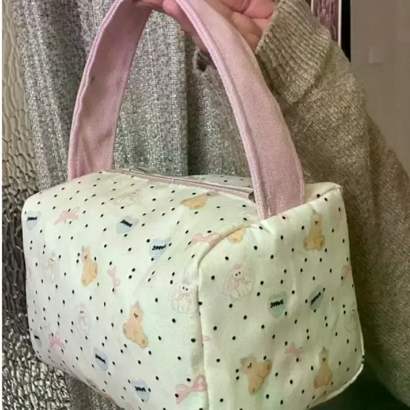sac fourre-tout ours mignon de dessin animé grande capacité, trousse de maquillage, sac de rangement pour les déplacements et les voyages, organisateur de toilette, cadeaux