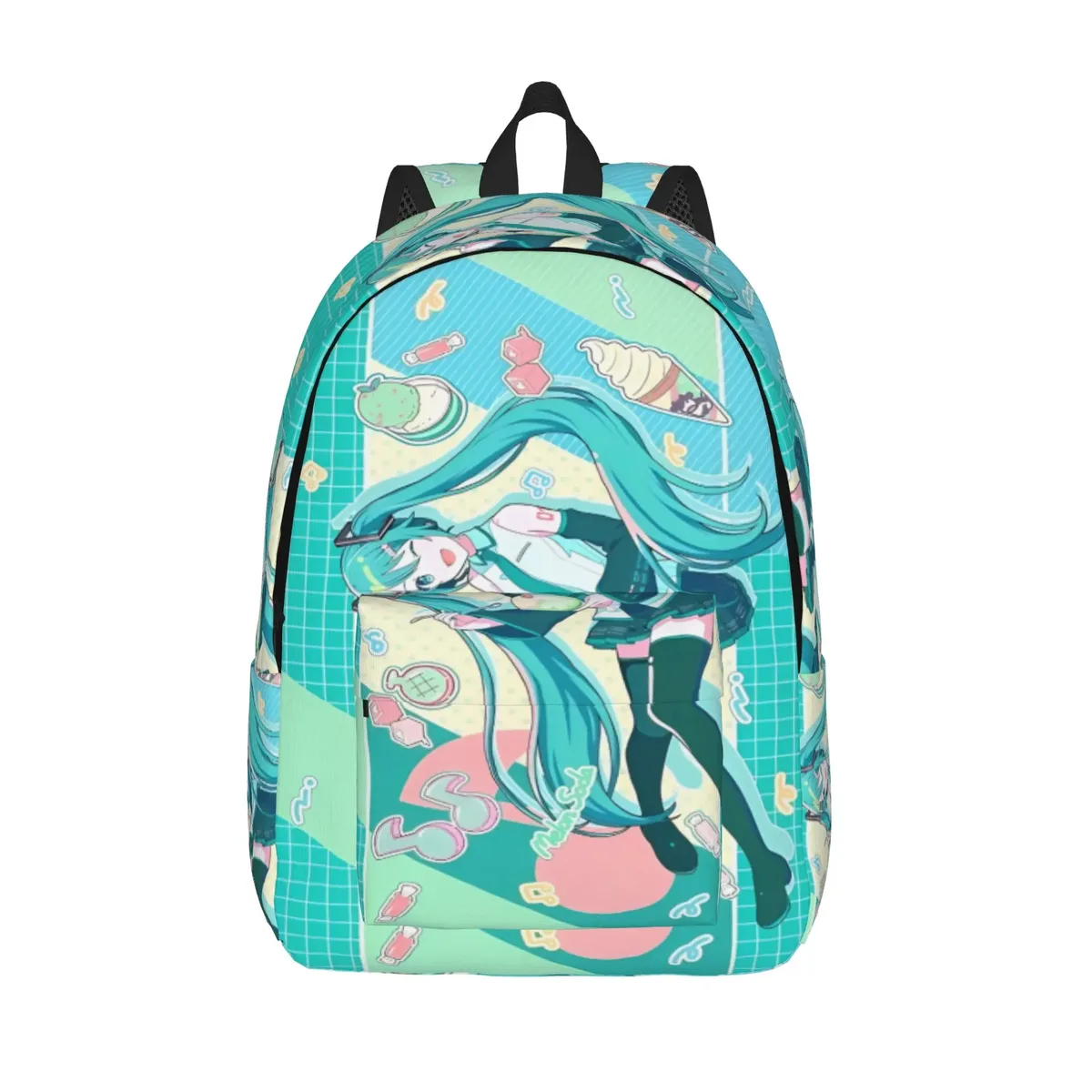 sac à dos hatsune miku pour hommes et femmes, sac à dos décontracté pour étudiants, randonnée, voyage, sac à bandoulière pour l'université, en plein air