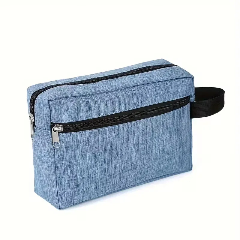 sac de toilette multifonctionnel pour homme, sac de rangement à fermeture éclair de grande capacité, sac de rasage et de cosmétiques portable