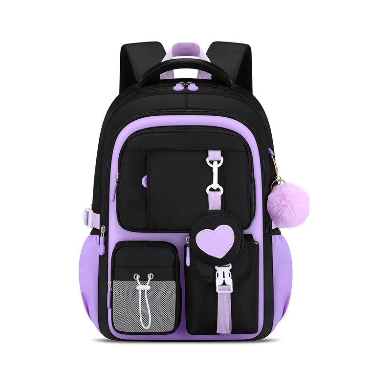 sac à dos scolaire pour filles, série love, léger, grande capacité, mignon et orthopédique, pour collégiennes.