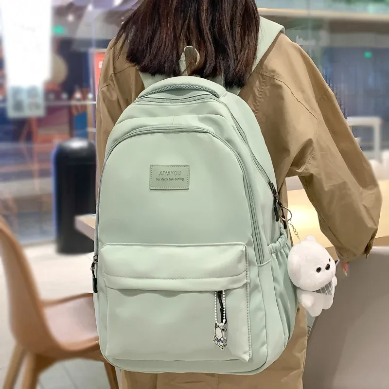 Sac à dos tendance pour femme 2026, grande capacité, imperméable, pour collège, sac d'école pour ordinateur portable, sac de voyage mignon pour filles
