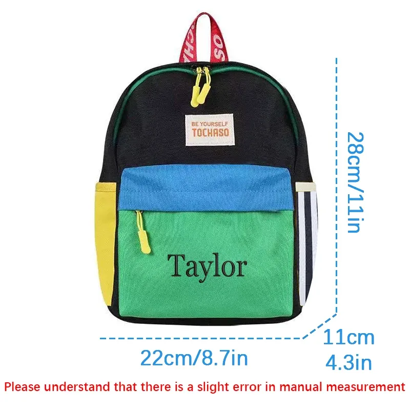 sac à dos brodé personnalisé, nouveau modèle, design color-block dopamine, motif dessin animé mignon, sac à dos tendance, sac à dos décontracté