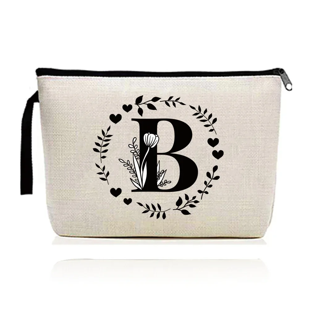 trousse de maquillage pour femmes, trousse à cosmétiques, série d'impression de lettres guirxiété, trousse de voyage, trousse de toilette en poudre, pochette pour dames