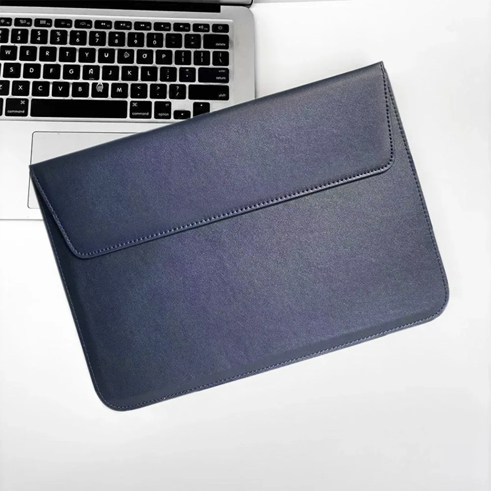 sacoche pour ordinateur portable en cuir pu personnalisable avec nom, pour hommes et femmes, 13/15 pouces, support pour ordinateur en anglais
