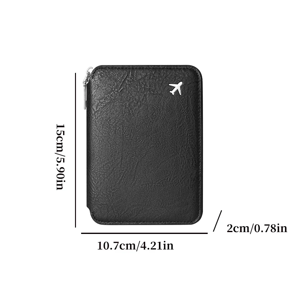 étui pour passeport d'identification à fermeture éclair, étui pour cartes organisateur de billets de grande capacité, porte-passeport de voyage a-dh