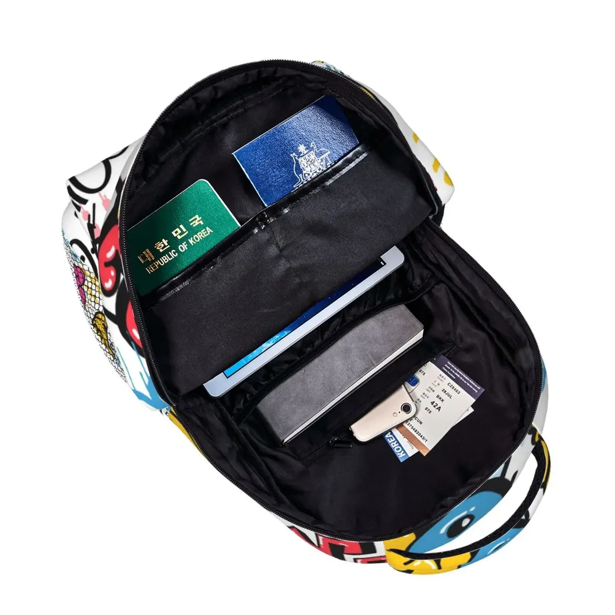 collection de bandes dessinées graffiti pop art imprimé sac à dos de voyage unisexe grande capacité sacs à dos pour ordinateur portable sac à dos d'école pour adolescents