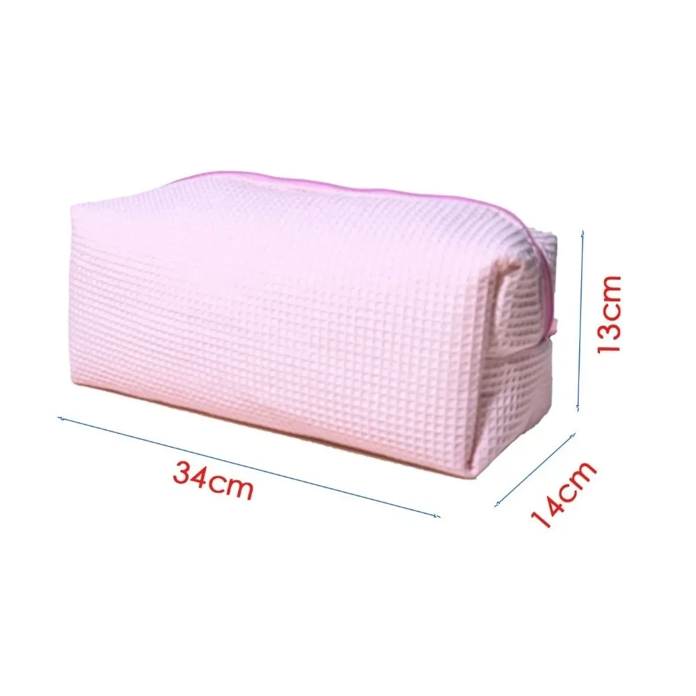 trousse de maquillage simple en coton avec fermeture éclair, pochette de rangement portable grande capacité, légère, organisateur d'outils de coiffure pour voyage