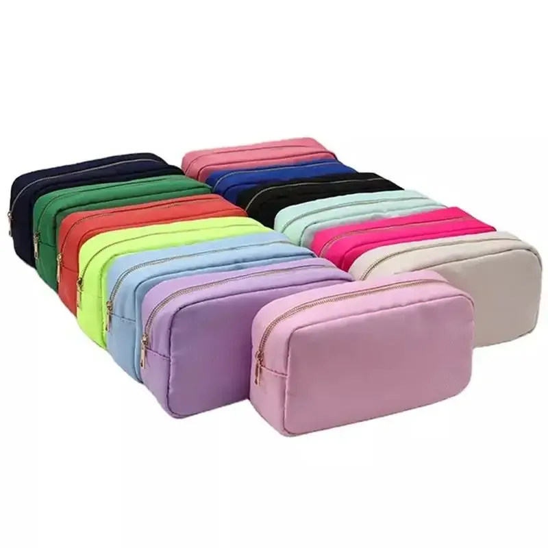 Trousse de Toilette de Voyage Étanche, Grande Capacité, Trousse Cosmétique Rose, Trousse de Maquillage en Nylon Poudres, 17 Couleurs