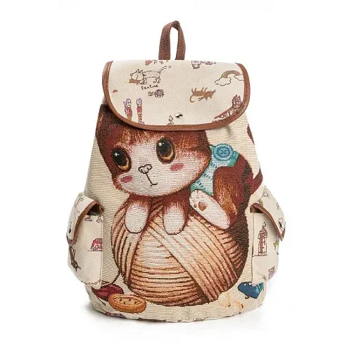 sac à dos imprimé chat mignon de dessin animé pour adolescentes, sac d'école, sac à dos de voyage de grande capacité, sac à dos de proximité pour filles, mode pour femmes