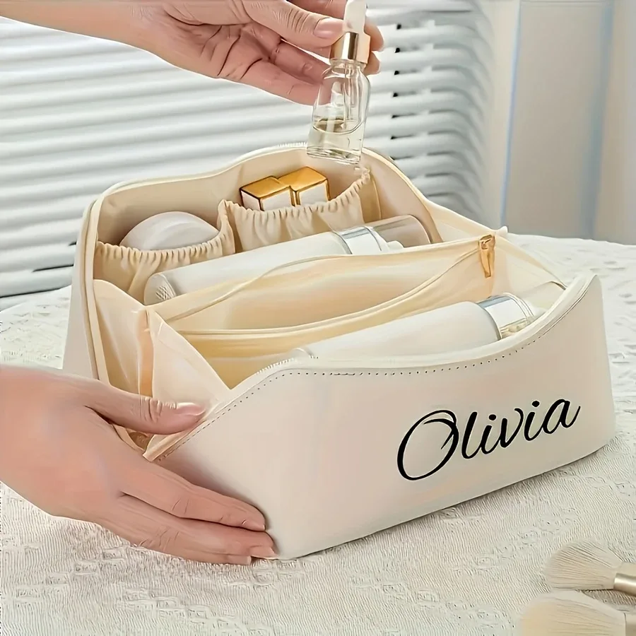 sac de rangement pour maquillage personnalisé pour femmes, pochette de voyage portable pour divers cadeaux de festival et de remise de diplôme