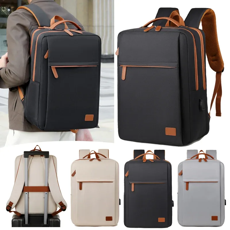 sac à dos étanche à chargement usb de grande capacité, sac à dos pour ordinateur portable d'affaires unisexe, sac de voyage léger, manchon de chariot sc