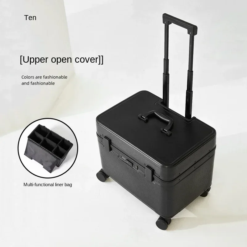 top flip photographie cadre en aluminium valise de voyage boîtier de chariot instrument de beauté bagages 20/ 24 pouces valise de cabine