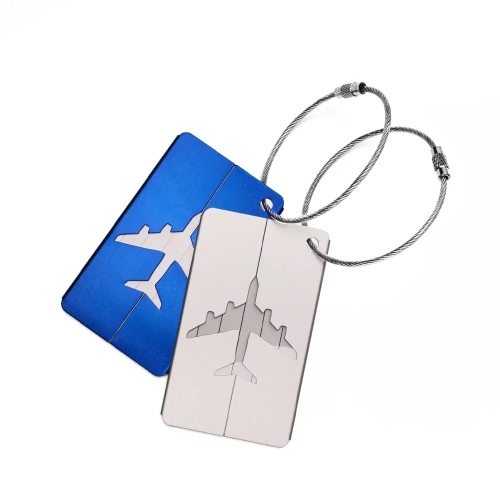 étiquette d'identification de voyage en aluminium de qualité supérieure, 1/10 pièces, durable, identification des bagages, porte-carte de visite, élégant, portable, sac d'étiquette de bagage