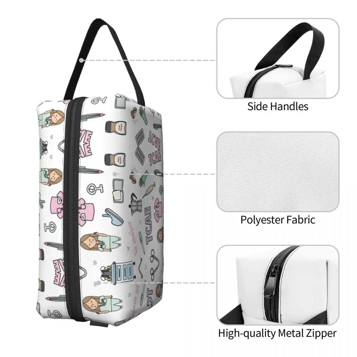 grands sacs à cosmétiques pour médecin et infirmière, trousse de maquillage, accessoires pour femmes, pochette de maquillage pour bourse résistante à l'eau