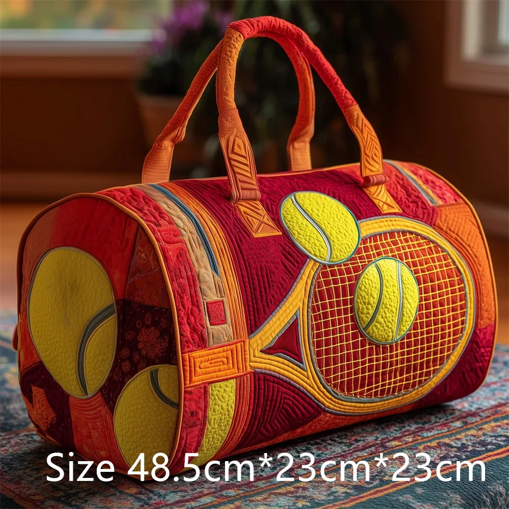 sac de sport matelassé imprimé en 3d pour raquette de tennis, grande capacité, sac de voyage et de sport, sac de week-end tendance pour hommes et femmes