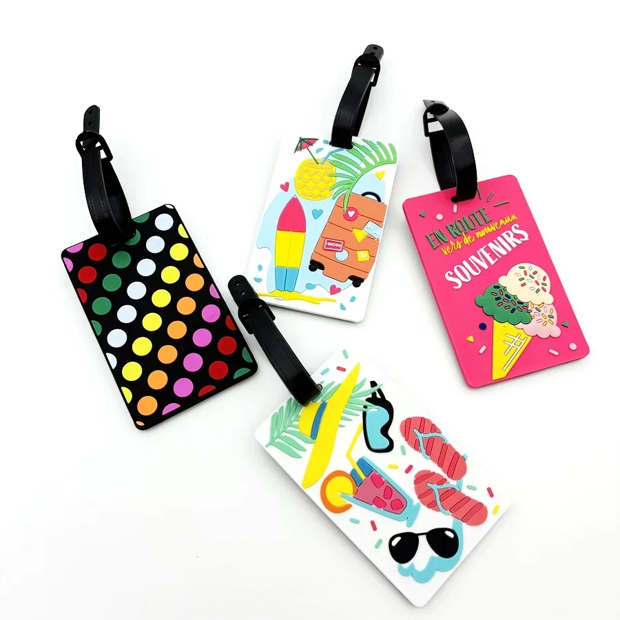 étiquette de bagage de vacances de noël, pendentif de sac de voyage, étiquette de nom anti-perte, sangle d'affichage pour voyage de vacances, 1/2/3 pièces