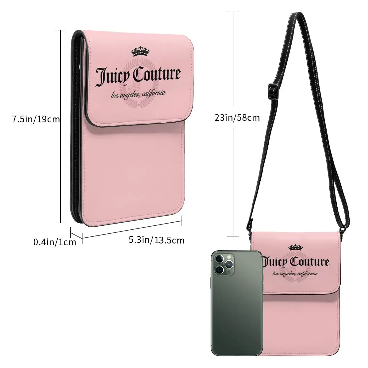 sacs à bandoulière pour femmes j-juicy-c-couture, portefeuilles, sac à main pour téléphone portable à écran tactile, sac à main en cuir souple avec sangle