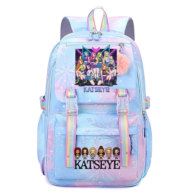 sacs d'école pour filles, sac à dos kpop katseye, sacs d'école décontractés à la mode pour adolescents, sac à dos léger pour étudiantes, sac à dos de voyage pour femmes