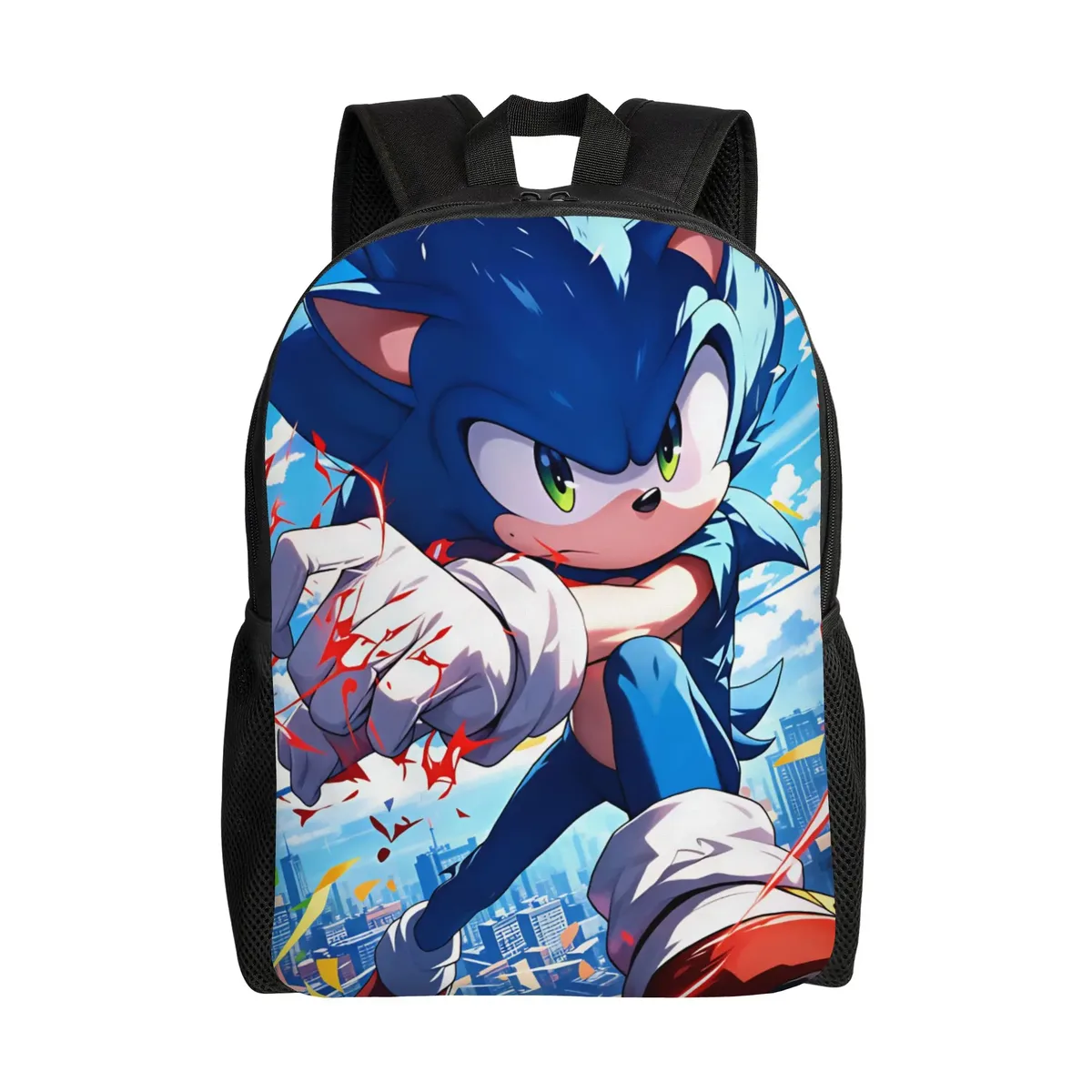 sac à dos sonices cartoon, sac à dos sportif en polyester pour étudiants, léger, kawaii, sacs d'école, sac à dos