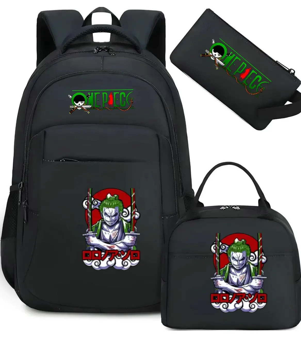 sac à dos one piece 3 pièces camouflage pour adolescents, sacs d'école pour ordinateur portable, sacs de voyage pour collégiens/lycéens, mochilas
