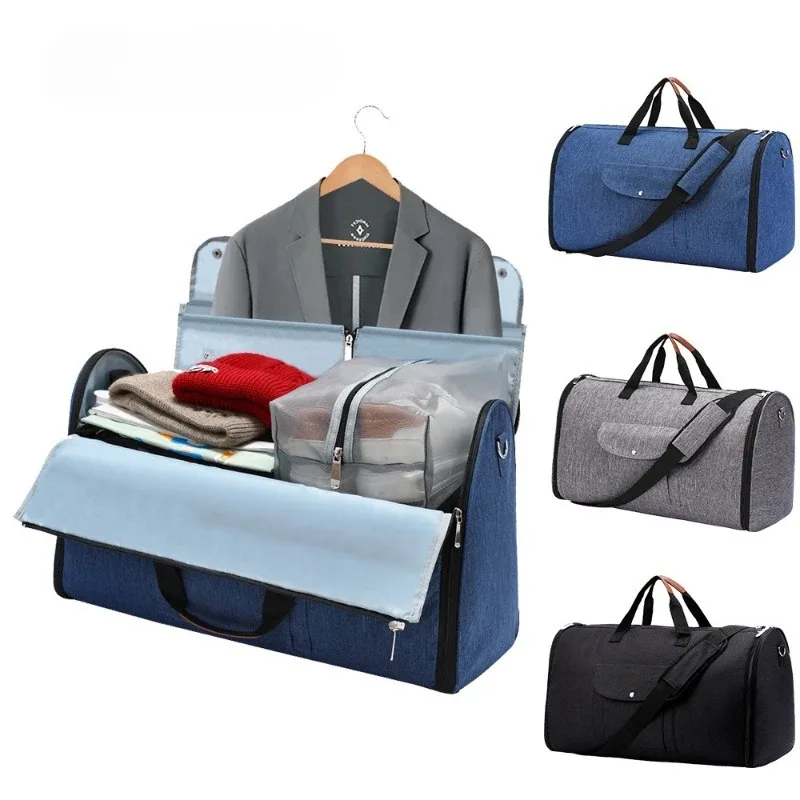 Sac de rangement multifonctionnel convertible pour vêtements, costume, sac à chaussures, grande capacité, bagage à main, sac de voyage, sac de sport, 2025
