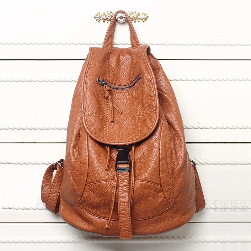 sac à dos en cuir souple pour femmes, grand sac de voyage en cuir pu, sac de jour noir, sac d'école pour adolescentes