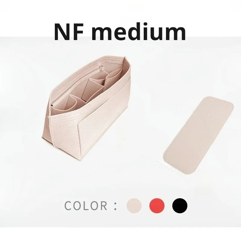 insert organisateur de sac à main en feutre, adapté au sac neverfull mm gm pm dans le sac, rangement de doublure modelante, multi-poches, fermeture éclair, accessoires de sac à main