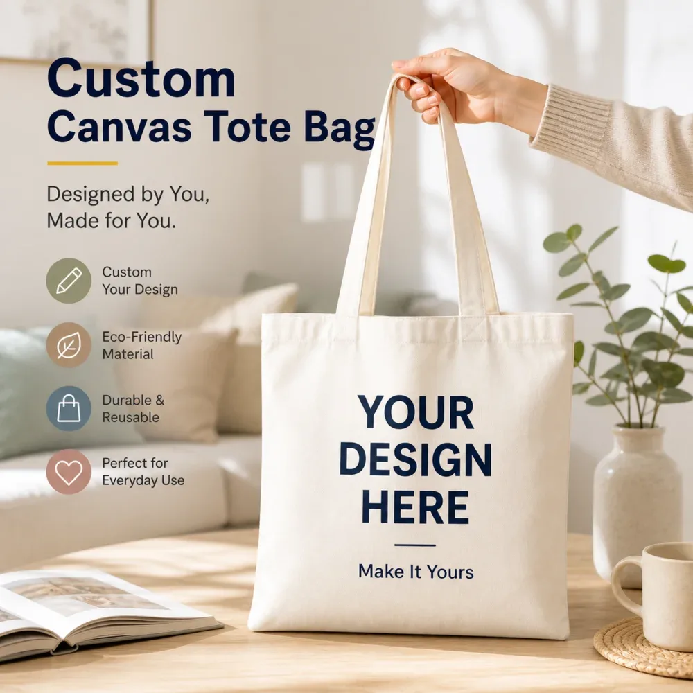 sac fourre-tout personnalisé en toile avec photo, imprimé recto-verso, grand sac à bandoulière pour le shoppin