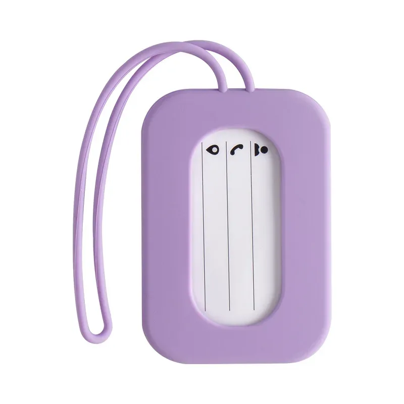 étiquettes de bagage de voyage en silicone, porte-nom et carte d'identité, couleur unie, étiquette de valise, étiquette de bagage d'embarquement, accessoires de voyage