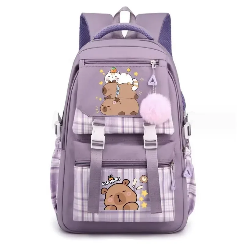 sac à dos avec imprimé capybara pour femmes, sac à dos d'école de grande capacité pour ordinateur portable, sac à dos décontracté à la mode pour filles teena