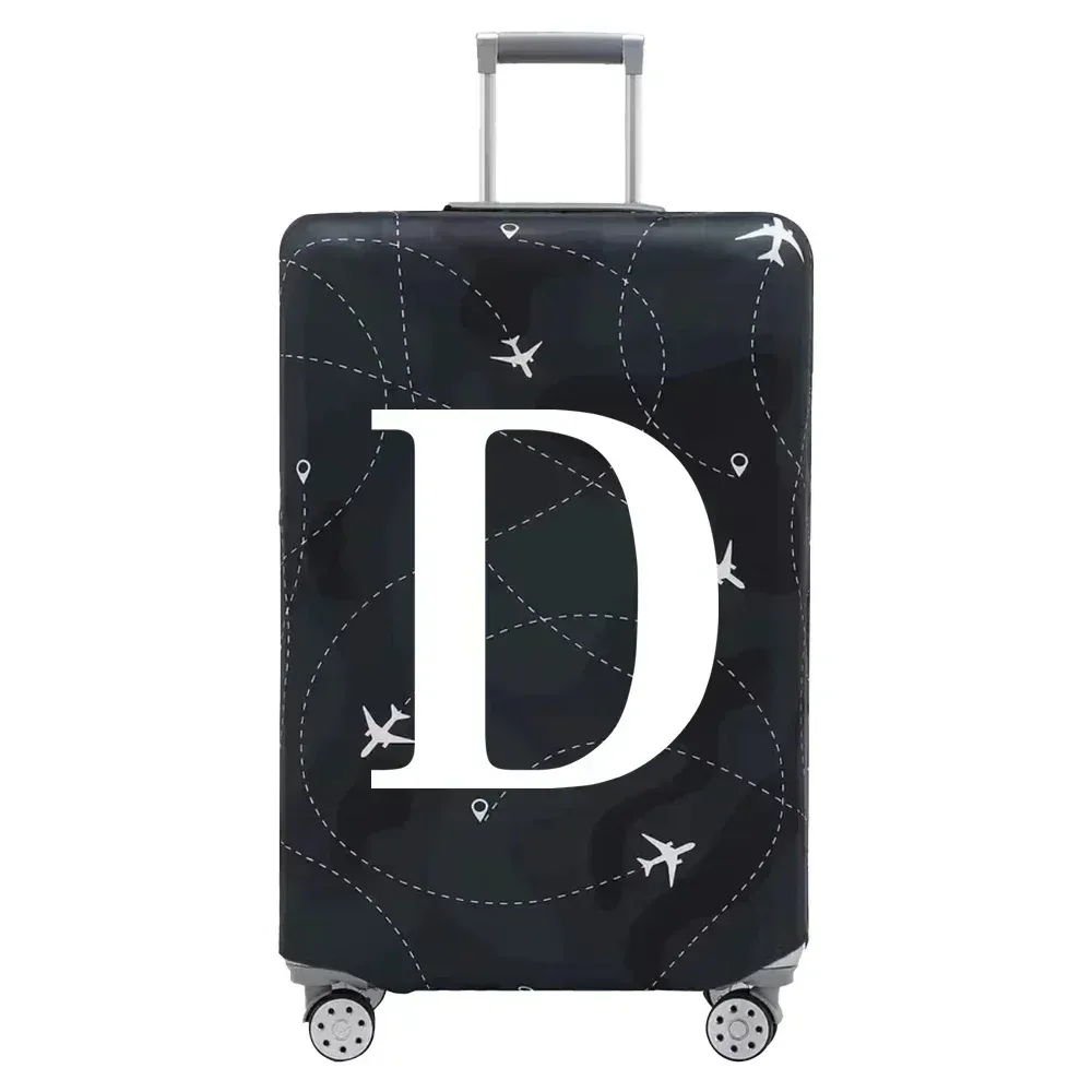 housse de protection pour bagages en tissu extensible, housse anti-poussière, anti-rayures, adaptée aux valises de 18 à 32 pouces, accessoires de voyage avec lettres blanches