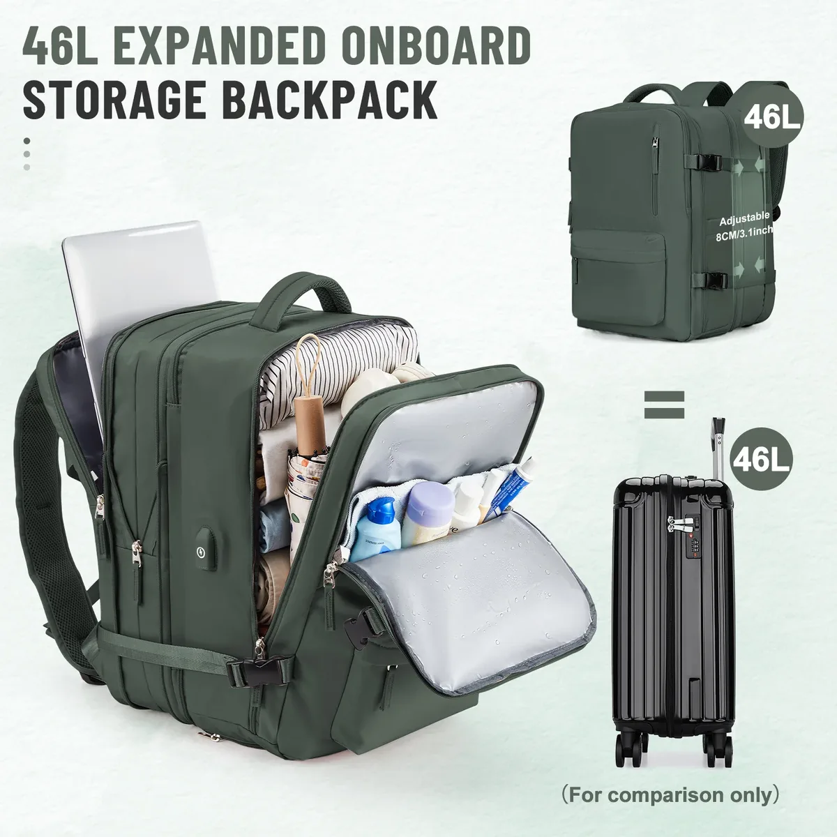 sac à dos de voyage aérien étanche pour hommes et femmes, bagages à main, sacs pour ordinateur portable, grande capacité, sac initié, 6 000