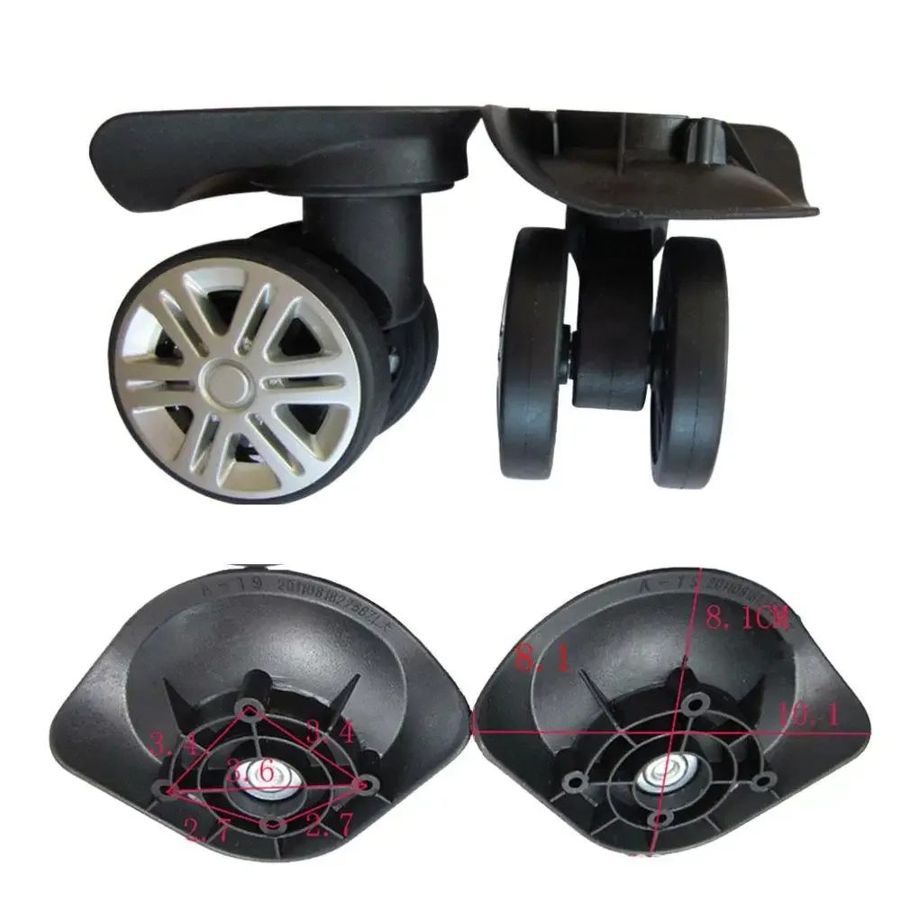 1 paire de réparation bricolage accessoires valises de voyage roue à bagages de haute qualité A19 roues à bagages de remplacement roues pivotantes à 360 degrés