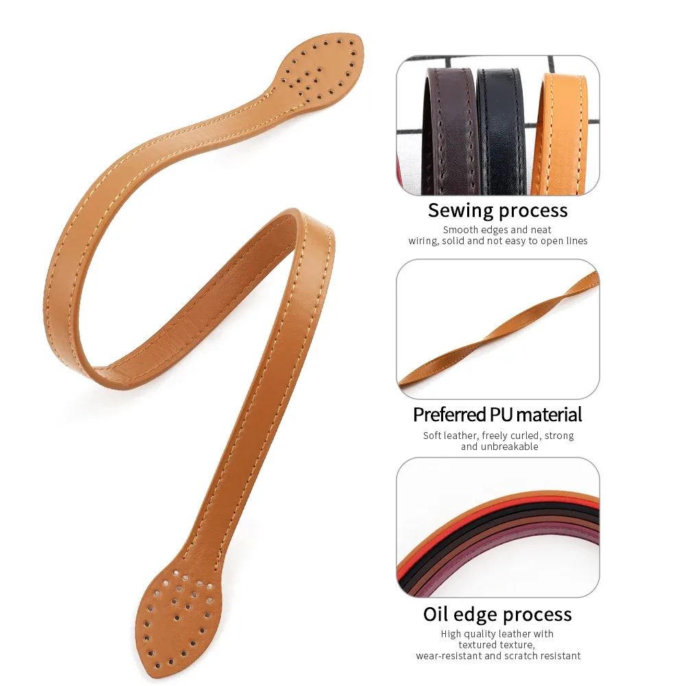 2 pièces poignées en cuir sacs à bandoulière durables ceinture détachable femmes feuille poignée sangles bricolage à la main remplacement sac à main sangle 60 cm