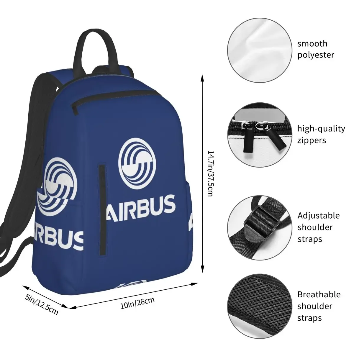 sac à dos avec logo airbus, sac à dos de grande capacité pour garçons et filles, sac d'école, sacs à bandoulière pour hommes et femmes
