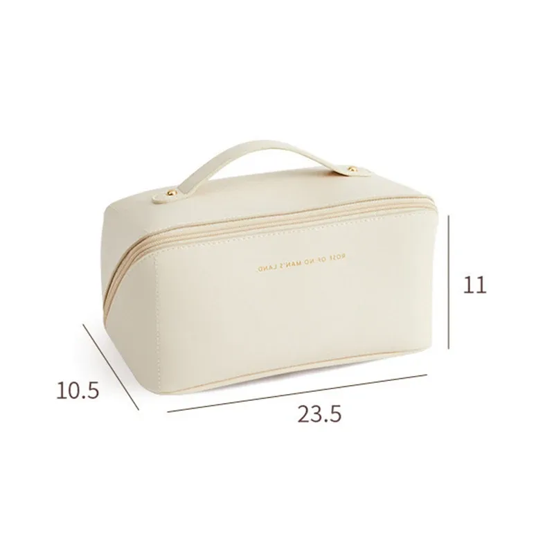 sac à cosmétiques en cuir pu, sacs de rangement de cosmétiques de voyage de grande capacité pour femmes, sac à main portable multifonction, sac de lavage étanche