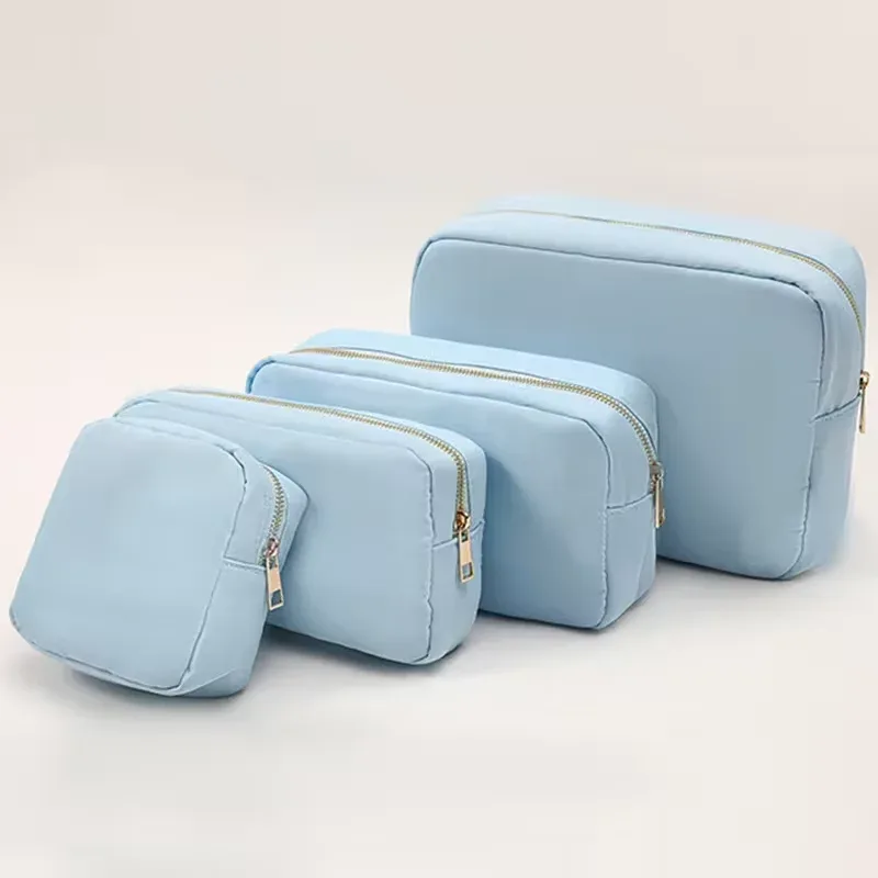 trousse de maquillage en nylon personnalisée avec fermeture éclair, sacs de voyage, trousse de toilette étanche, trousse de maquillage en poudres, 17 couleurs, s, m, l, xl