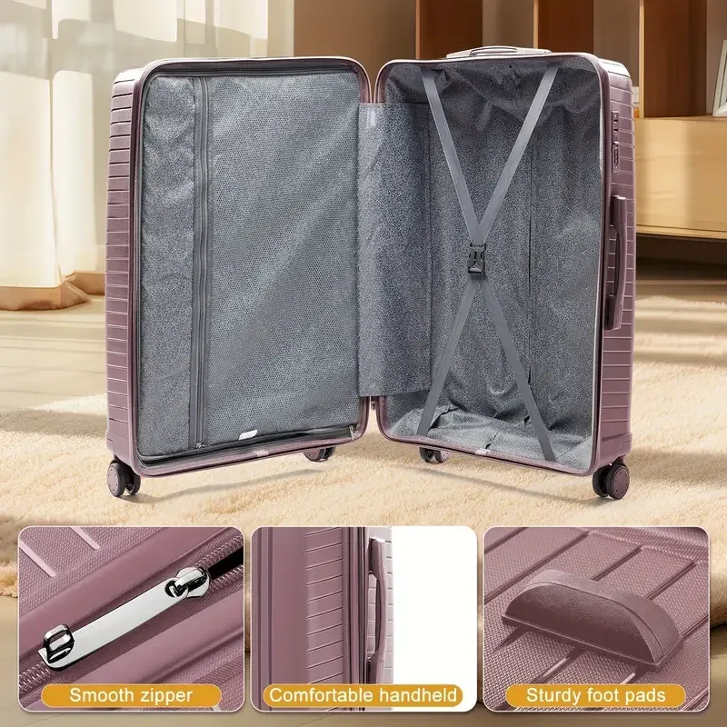 valise de cabine durable en matériau pp, fermeture à glissière et verrouillage par mot de passe, voyage d'affaires, cabine, coffre gonflable, nouveau, 2024, 13, 20/28