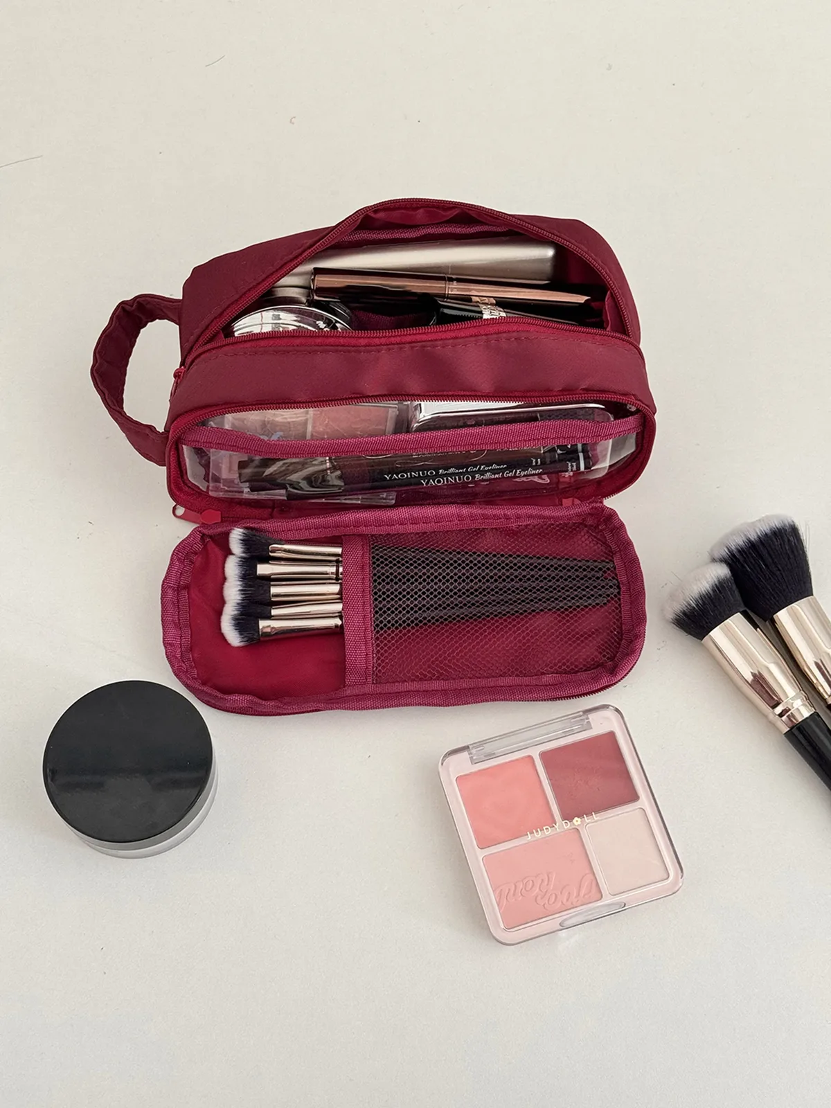 sac de toilette noir airfriend, sac de maquillage de luxe pour voyage avec poignée, sac de maquillage pour femmes, grande pochette de rangement pour articles de toilette, vente en gros