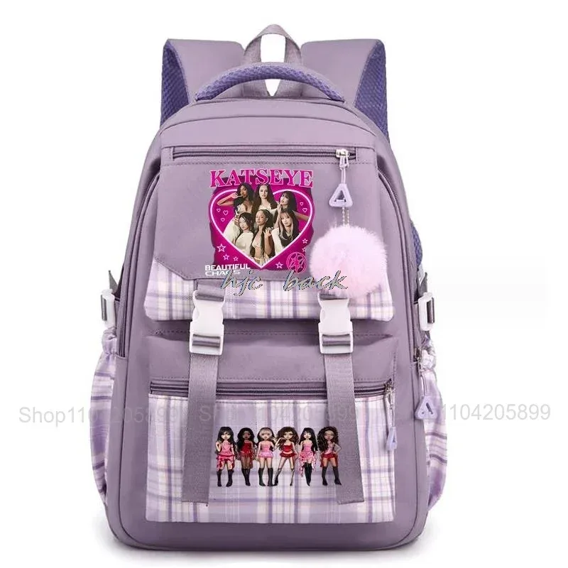 sac à dos katseye tendance, amusant, style kpop, pour filles, sacs d'école, sacs à dos pour adolescentes, étudiantes, voyages quotidiens, sac à dos pour ordinateur portable