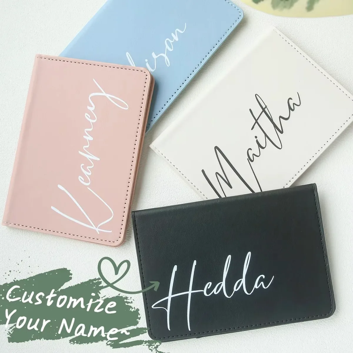 housse de passeport en cuir personnalisée avec nom, porte-documents et cartes chic avec monogramme personnalisé, accessoire de voyage unique, cadeaux de noël