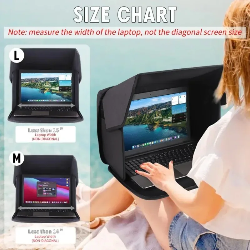 sac pour ordinateur portable pliable 2026 avec pare-soleil et protection de confidentialité anti-reflet, idéal pour le travail en extérieur et les trajets quotidiens, pour ordinateurs portables de 16 pouces