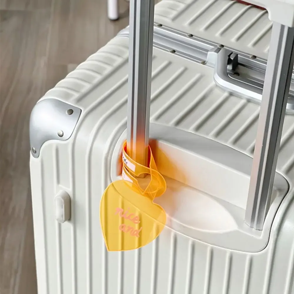 étiquette de bagage fluorescente, étiquette de valise portable anti-perte en pvc, étiquette de bagage colorée de voyage